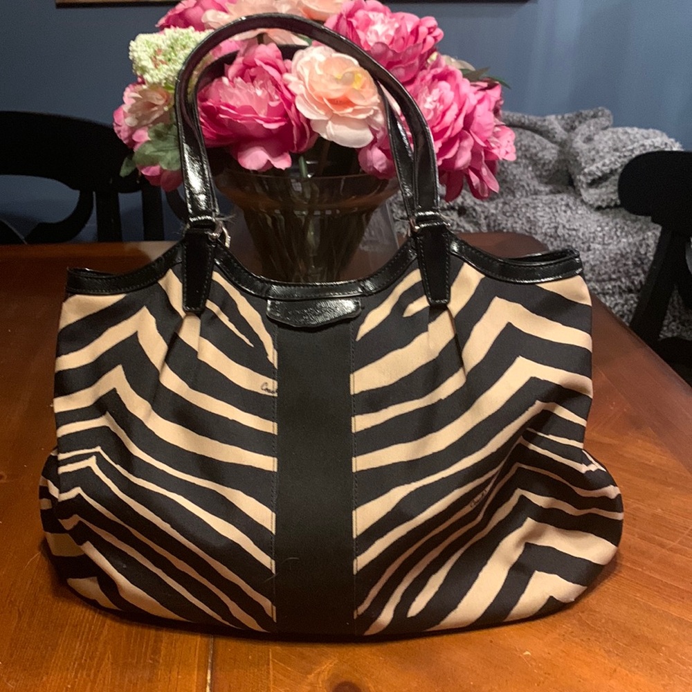 Coach purse Zebra stripes